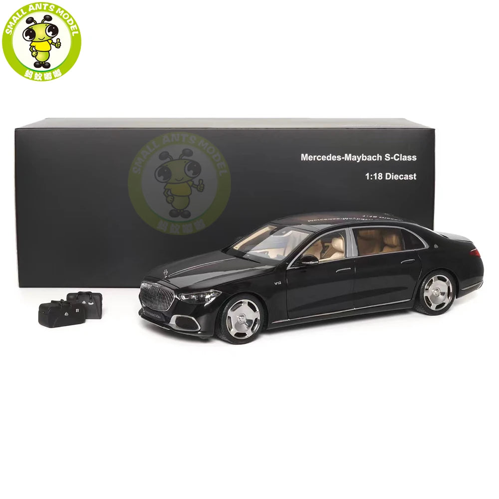 1/18 S Class S680 2021 Almost Real 820115 Obsidian Black Diecast Model Toy Car Gifts For Father Friends
