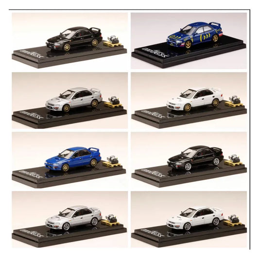 Diecast 1/64 Scale Subaru Impreza Wrx (GC8) 1992 Classic Simulation Car Model Mini Engine Collection Display Ornaments Toy
