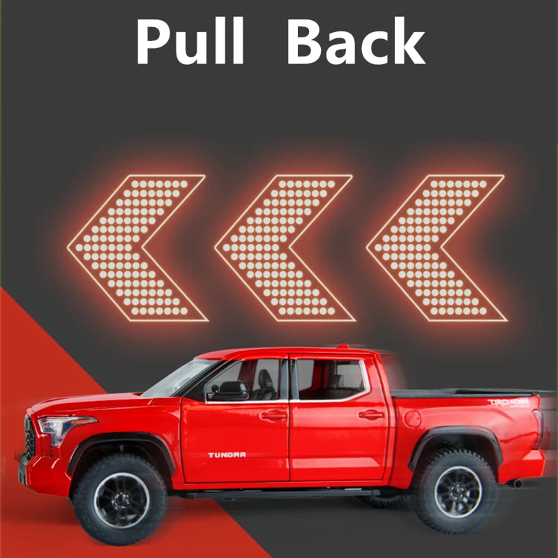 1/22 Tundra Alloy Pickup Car Model Diecast & Toy Metal Off-Road Vehicles Car Model Sound and Light Collection Childrens Toy Gift