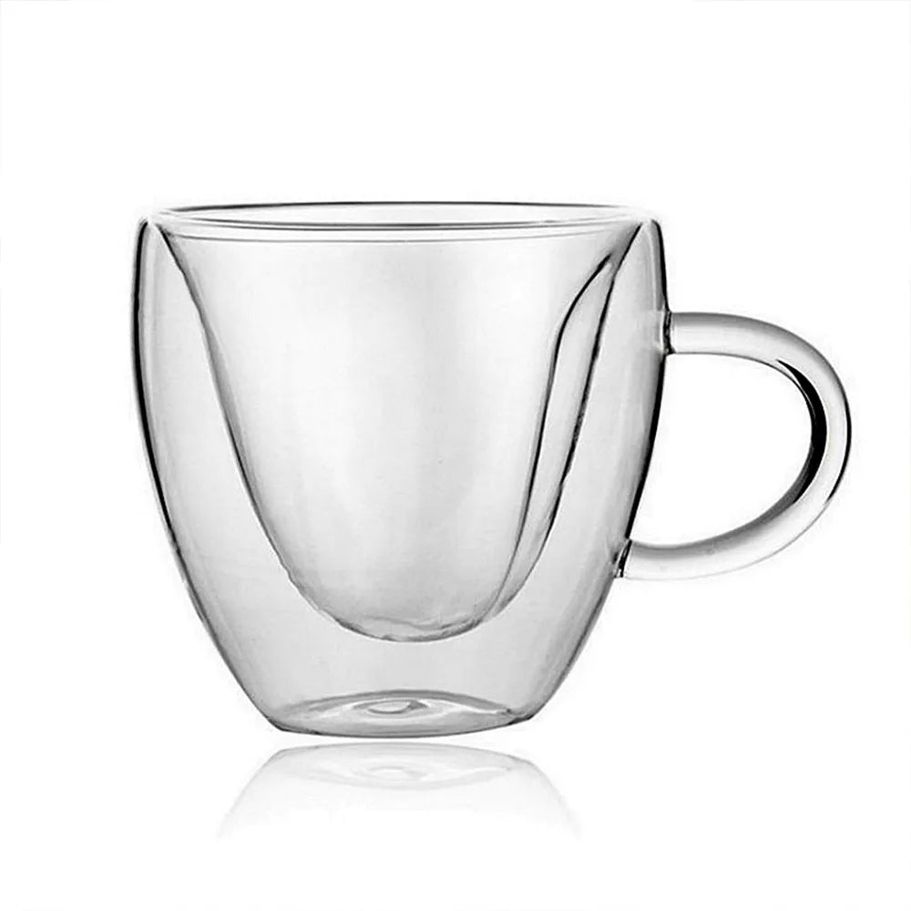 Heart Love Shaped Double Wall Glass Coffee Mug Heat-resistant High Borosilicate Glass Cup Milk Mugs Drinkware Cup For Lover Gift