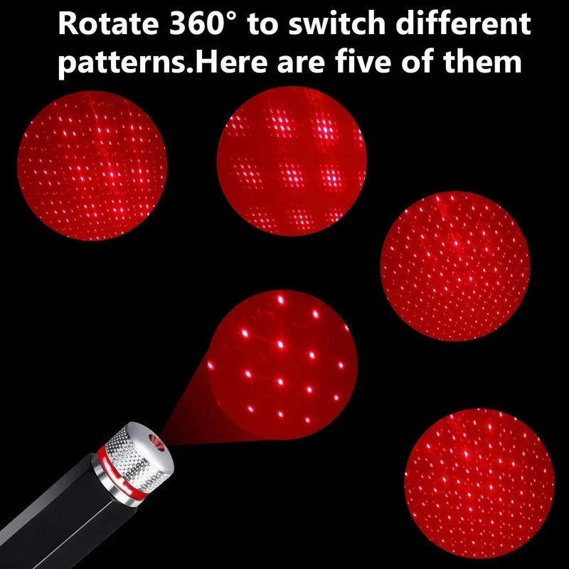Car Starry Light Interior LED Star Laser Atmosphere Ambient Projector Lights USB Decoration Roof Sky Night Lamp Auto Accessories