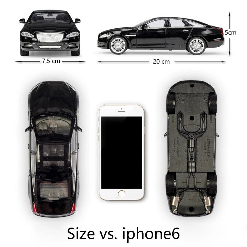 WELLY Model Car 1:24 Diecast Car Toys Classic 2010 JAGUAR XJ High Simulator Car Alloy Metal Toy Car For Children Gift Collection