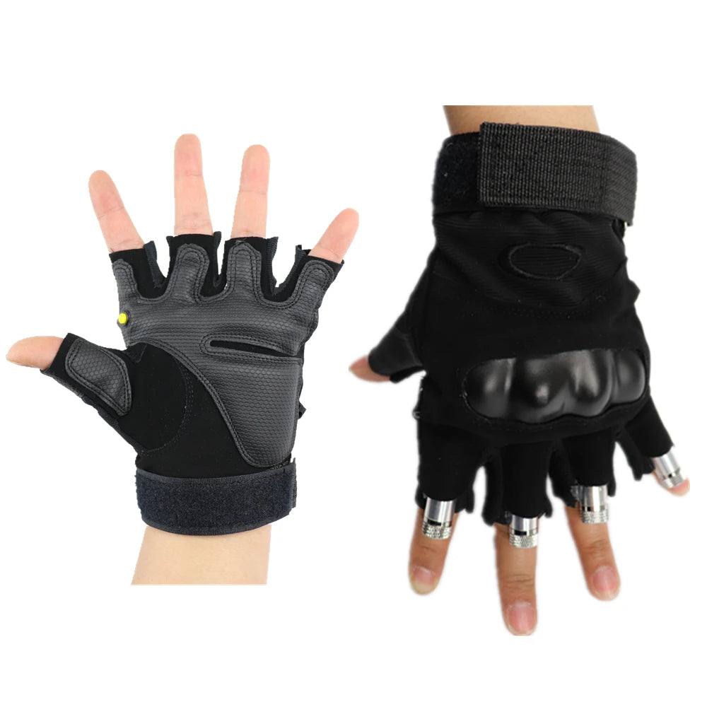 2 in 1 Multi-line Red Laser Gloves Green Red  Lazer Mitten Ray Gloves Rave Rechargeable Professional Stage Performance Costume