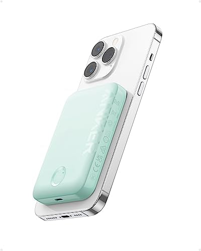 Anker 321 MagGo Battery (PowerCore Magnetic 5K), 5,000mAh Magnetic Wireless Portable Charger, Compatible with iPhone 15/15 Plus/15 Pro/15 Pro Max, iPhone 14/13/12 Series (Pink)