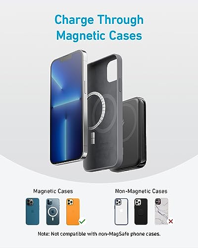 Anker 321 MagGo Battery (PowerCore Magnetic 5K), 5,000mAh Magnetic Wireless Portable Charger, Compatible with iPhone 15/15 Plus/15 Pro/15 Pro Max, iPhone 14/13/12 Series (Pink)