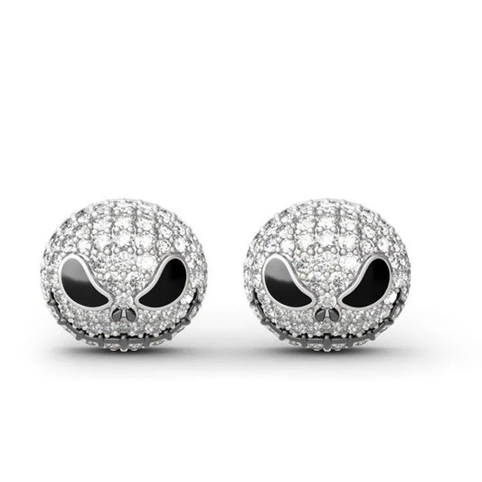 Jack Circle Crystal Earrings Nightmare Before Christmas Cartoon Gothic Party Jewelry Skull Stud Earrings Women